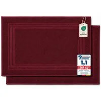 Komfortec Badematte Badvorleger aus 100% Baumwolle, Waschbar Duschmatte, Frottee, Rechteckig, 600 g/m², 2er Set, Saugfähig & Schnelltrocknend