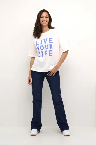 T-shirt Oversize fit Chalk/regatta Statement white blue