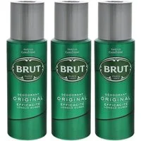 Brut Bodyspray 3 x Brut Original Deospray je 200ml pflegt und erfrischt for men