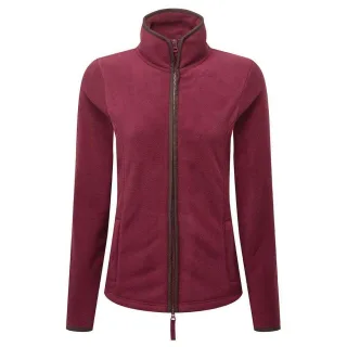 Premier Womens/Ladies Artisan Fleece-Jacke mit Kontrastbesatz (Burgund/Braun)