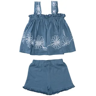 BASEFIELD - Md.-Set Top+Shorts dusty blue - Gr. - 122