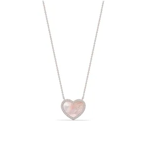 Damen-Herz-des-Nebels-Halskette aus 925er Sterlingsilber mit Roségold-Beschichtung BICLL029