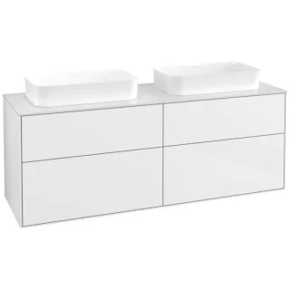 Villeroy und Boch Finion Waschtischunterschrank F72100GF 160x60,3x50,1cm, Glass White Matt, Glossy white lacquer