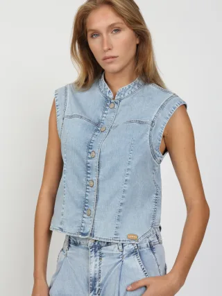 GANG - 94LARA VEST - relaxed fit sunbleached - Gr. - M