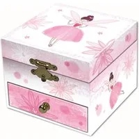 Musicboxworld Spieluhr Schmuckkästchen - Ballerina – rosa/weiß mit zauberhafter Melodie