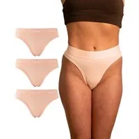 Benonetti Slip Damen 3er Pack aus Baumwolle und bequemer Passform (3er Set, 3er-Pack) Elastisch und bequemer Bund mit Logo