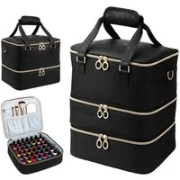 Youyijia Aufbewahrungsbox Organizer Case with 3 Layers Holds 84 Bottles Nail Polish Storage