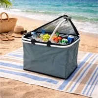 Antonio Einkaufskorb Antonio Thermo Einkaufskorb Kühltasche Kühlbox faltbar Farbe: grau