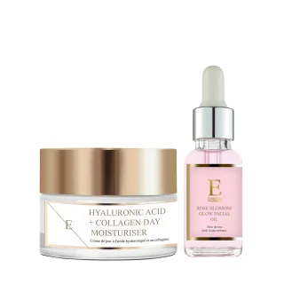 Rose Blossom Glow Gesichtsöl 30ml + Hyaluronsäure & Kollagen Tagescreme 50ml