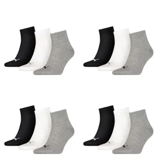 12 Paar Puma Unisex Quarter Socken Sneaker Gr. 35 - 49  für Damen Herren Füßling...