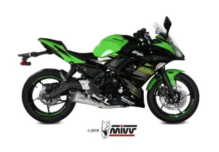 Sport Auspuff Komplettanlage MIVV Delta Race Edelstahl Kawasaki Ninja 650 Bj.2017-2023 EURO-4/EURO-5