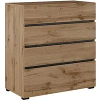 OTTO home Schubkastenkommode Cross, moderne grifflose Kommode, 80x40x85cm (BxTxH), Schubladenschrank, Sideboard mit 4 Schubkasten