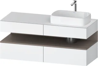 Duravit Qatego Konsolenwaschtischunterbau wandhängend Weiß Matt 1400x550x600 mm - QA4766043180000 QA4766043180000
