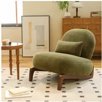 ANYSUN Relaxsessel Akzentstuhl mit Massivholzbeinen, Loungesessel (Samtsessel fürs Wohnzimmer mit weichem Kissen), bequemer armloser Lesesessel für Wohnung, Wartezimmer,Balkon