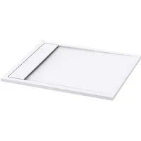 Mai & Mai Duschwanne Duschtasse Mineralguss rutschfest Gelcoat 80/90×100–160×3 cm Geoma10, Rechteckig, Mineralguss, DIN-Anschlüsse,Wärmespeichernd,Robuste Gelcoat-Beschichtung
