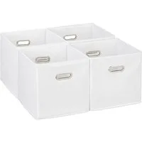relaxdays Aufbewahrungsbox im 4er Set (4 St), weiß
