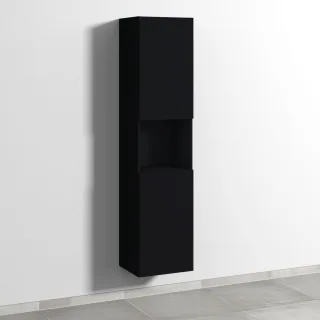 Sanipa 3way Hochschrank mit 2 Türen und 1 offenem Fach, Schwarz-Matt SF11708