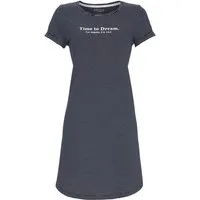 Ringella Nachthemd - Kurzarm Bigshirt mit feinem Ringel und Letterprint Reine Baumwolle