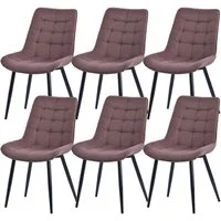 HOMAVO Esszimmerstuhl Stuhlset – Polsterstühle, Samt oder Webstoff, Metall-Füße (Nach EN 12520 geprüft, 6 St), mit Ergonomischer Rückenlehne und Metallbeinen