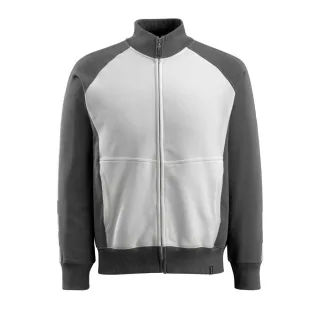 MASCOT Amberg Sweatshirt mit Reißverschluss UNIQUE Weiß / Dunkelanthrazit XS - 50565-963-0618-XS