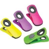 WestCraft Magnethalter 4 x magnetische Tüten Clips Beutelklammern & Kühlschrank Memohalter (4-St), für Terminzettel Aufgabenlisten, verhindert Verschütten von Tüten