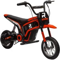 HOMCOM Elektro-Kindermotorrad mit 24V 350W Motor, 8-16 KMH Geschwindigkeitsmodus, Belastbarkeit 65 kg, (1-tlg), mit 12 Zoll Luftreifen, Musik Scheinwerfer, für Kinder 8–12 Jahre, Rot