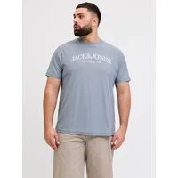 Jack & Jones PlusSize T-Shirt JORCASSIS BRANDING TEE SS CREW NECK PLS mit Logo Schriftzug
