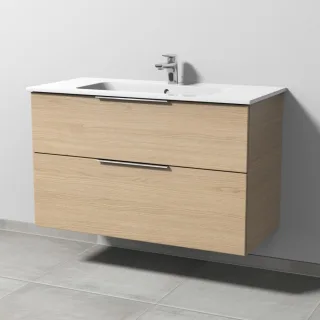 Sanipa 3way Waschtischunterbau zu Duravit ME by Starck Waschtisch mit 2 Auszügen, Eiche-Nordic UM72648
