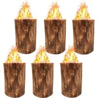 BURI Feuerstelle 6x Schwedenfeuer Baumfackel 25cm Feuerfackel Gartenfackel Set 2h
