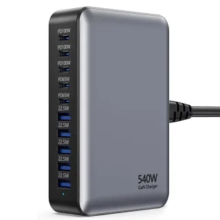 [GaN Tech] Bakeey 540W 10-Port USB PD Charger 5USB-A+5USB-C PD3.0 QC3.0 FCP BC1.2 Fast Charging Desktop Charging Station