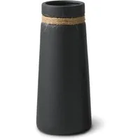 flature Tischvase Keramik Vase Schwarz Boho Style - für Pampasgras und Blumen