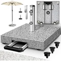tillvex Sonnenschirm tillvex Granit Sonnenschirmständer, Balkonschirmständer für Schirmstöcke 16-48 mm & 300cm Schirmdurchmesser, Sonnenschirm, Granit Sonnenschirmständer