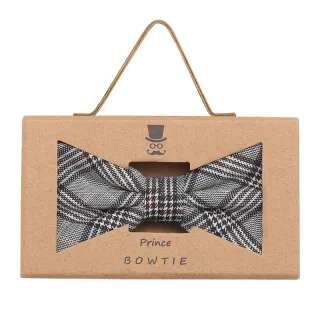 prince bowtie - Fliege Griffbox Karo m-braun