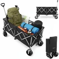 HyperMotion Bollerwagen HyperMotion XXL Bollerwagen faltbar 250 L 100 kg Schwarz/Silber