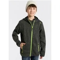 CMP Strickfleecejacke KID JACKET FIXED HOOD mit atmungsaktiven und schnell trocknenden Eigenschaften