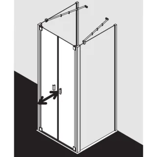 Kermi Raya Pendeltür RAPTD090201PK 90 x 200 cm, silber/mattglanz, ESG klar, Clean