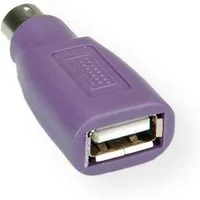 VALUE PS/2 - USB Tastatur-Adapter, violett Computer-Adapter USB 2.0 Typ A Weiblich (Buchse) zu PS/2 Männlich (Stecker)