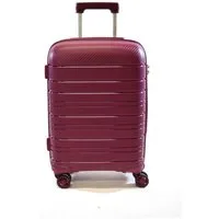Zimmert Leather Trolley SCROLL-LIGHT bruchsicheres Polypropylen, 4 Rollen, 4 Rollen S 55 M 66 L 75 cm, 4 Rollen, Grau, Rot, Lila Blau, Schwarz