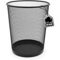 BigDean Papierkorb Mülleimer schwarz 20L Draht robuster Papiereimer für Papierabfälle, Klassisches Zeitloses Design, Leicht, Langlebig, Stabil