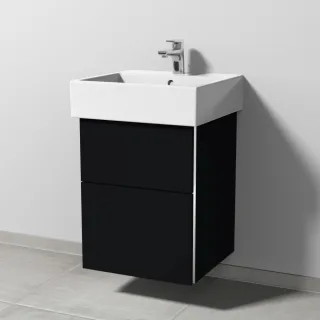 Sanipa 3way Waschtischunterbau zu Duravit Vero Air Waschtisch mit 2 Auszügen, Schwarz-Matt BS43108