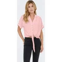 ONLY Kurzarmbluse ONLPAULA LIFE S/S TIE SHIRT WVN NOOS Viskose, regular fit