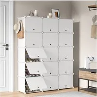 Mondeer Schuhregal Schuhschrank, Kunststoff-Schuhschrank mit Tür, Platzsparend, für 30-60 Paar Schuhe