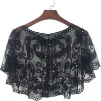 Zaewry Modeschal Pailletten Schal und Wraps für Damen Elegantes Abend Cape Weiche, Strickjacke Vintage Stola für Partykleider und Hochzeiten
