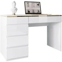 Lookway Schreibtisch AURORA mit Schubladen und Dekorative Umrandung, Breite: 120 cm