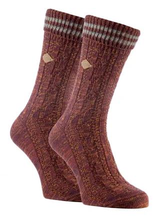 2 Pack Herren Kabel stricken Baumwolle Boot Kleid Socken mit Turn Over Top