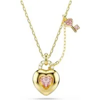 Swarovski Kette mit Anhänger Schmuck Geschenk Idyllia Halskette Herz mit Schlüssel, mit Swarovski® Kristall