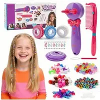 Minicloss Spielzeug-Frisierkoffer Frisuren-Spielzeug-Set, Kreatives Frisuren-Design-Set, 3-in-1 Automatischer Zopfmacher, Kreative Kinderhaarschmuck