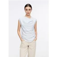comma Blusentop Bluse Strukturiertes Top mit Raffung