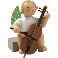 Wendt & Kühn Weihnachtsfigur Engel mit Violoncello 650/7A, Haarfarbe zufällig blond oder braunhaarig