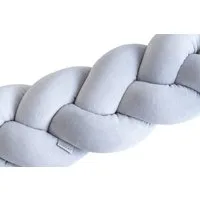 Loolay Nestchenschlange SAMT GRAU Geflochtenes Kissen Zierkissen Dekokissen Bettumrandung, (Zugluftstopper Zugluft Schlange Wickeltischumrandung Babybett Kinderzimmer Schutz, VELOURS SAMT Bettschlange 100 150 200 300 400 cm und Länge auf Anfrage), Zu